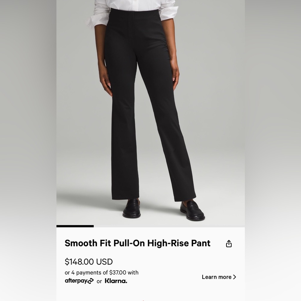 Smooth-fit pull on high rise pant.